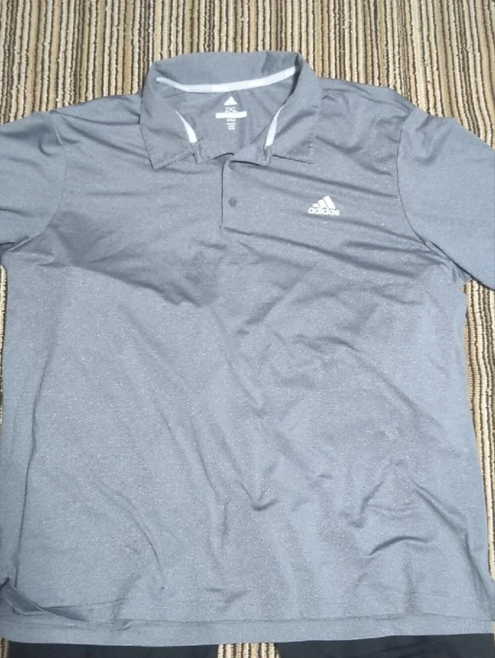 #0134 adidas Gray Golf Polo with Subtle Logo/Jordan Craig Destructed Skinnys